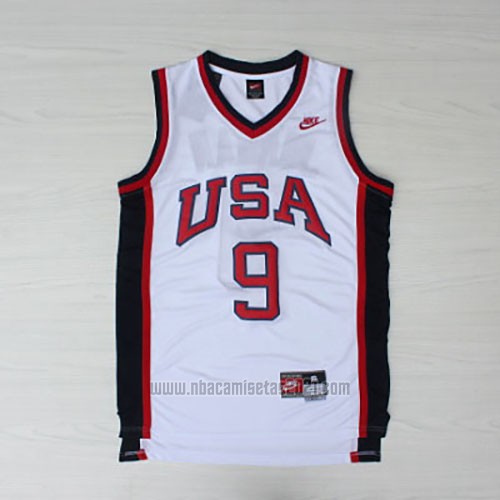 Camiseta USA 1984 Michael Jordan #9 Blanco